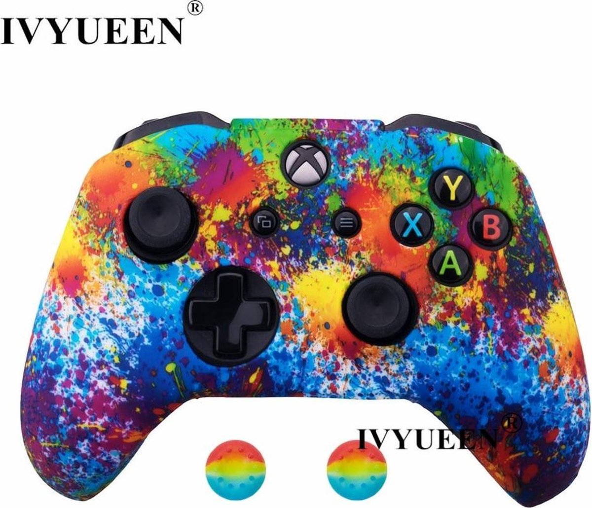 Xbox One Controller Skin | Controller hoesje + Thump grips | Art splash